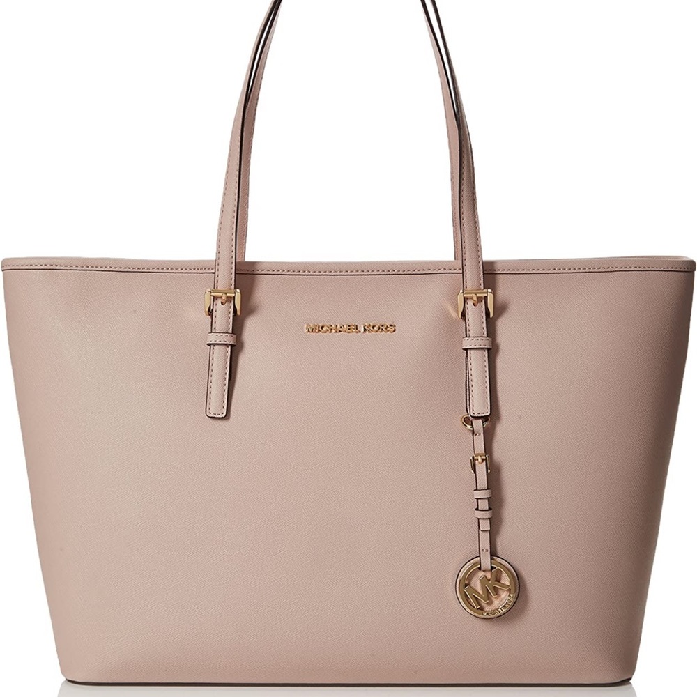 Micheal Kors Baby Soft pink large tote with gold hardware zipper